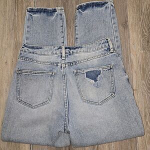 Pacsun Womens Jeans Size 25 Blue Cotton Denim Distressed Button Fly Mom Jeans